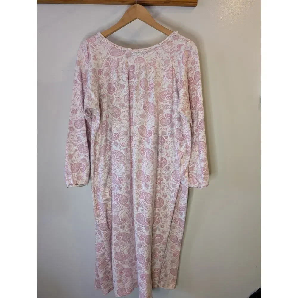 Laura Ashley Petal Pink Cotton Traditional Nightgown Sleep Romantic Cozy XL - Picture 2 of 8